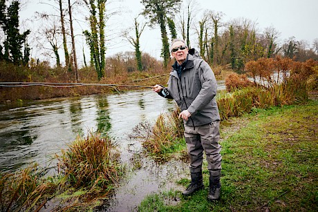 comedian Paul Whitehouse fishing photgraphed by top lifestyle photographer Jack Terry represented by Horton Stephens photographers agents based in London