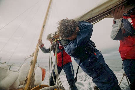Rampage around Mull of Kintyre photographed by James Bowden for Henri Lloyd in rough seas